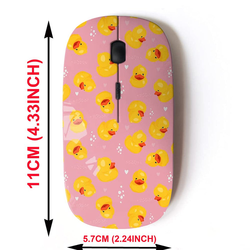 [Australia - AusPower] - 2.4G Wireless Mouse with Cute Pattern Design for All Laptops and Desktops with Nano Receiver - Yellow Rubber Duck 