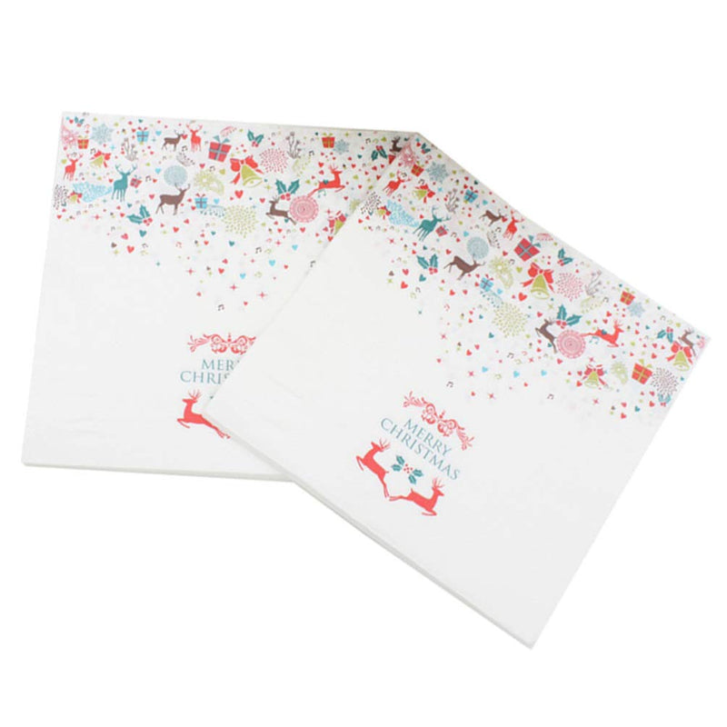 [Australia - AusPower] - Amosfun 40Pcs Christmas Printed Paper Napkins Table Napkins Tissues Party Dinner Napkins Disposable 