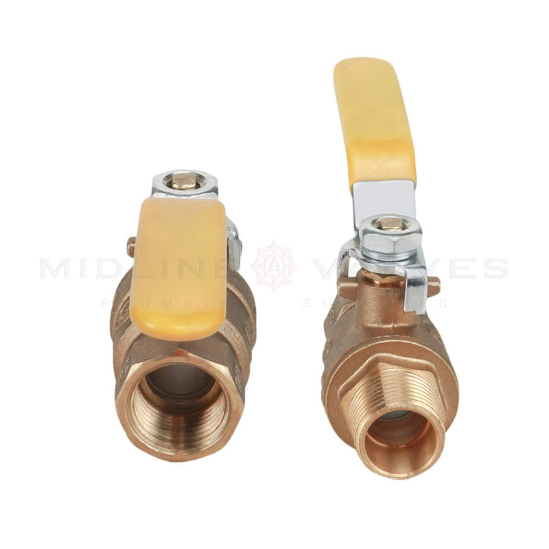 [Australia - AusPower] - Midline Valve 822MF256 Premium Brass Full Port Ball Valve 3/4 in. FIP x MIP Connections Single Pack 3/4 in. 