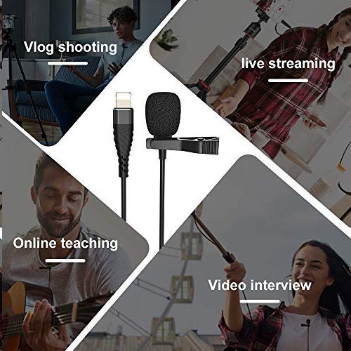 [Australia - AusPower] - Professional lavalier Microphone for iPhone, Condenser Microphone for Phone Recording and Video Recording, lavalier Microphone for YouTube, interviews, Meetings, and iPhone/iPad/iPod (9.8 feet) 