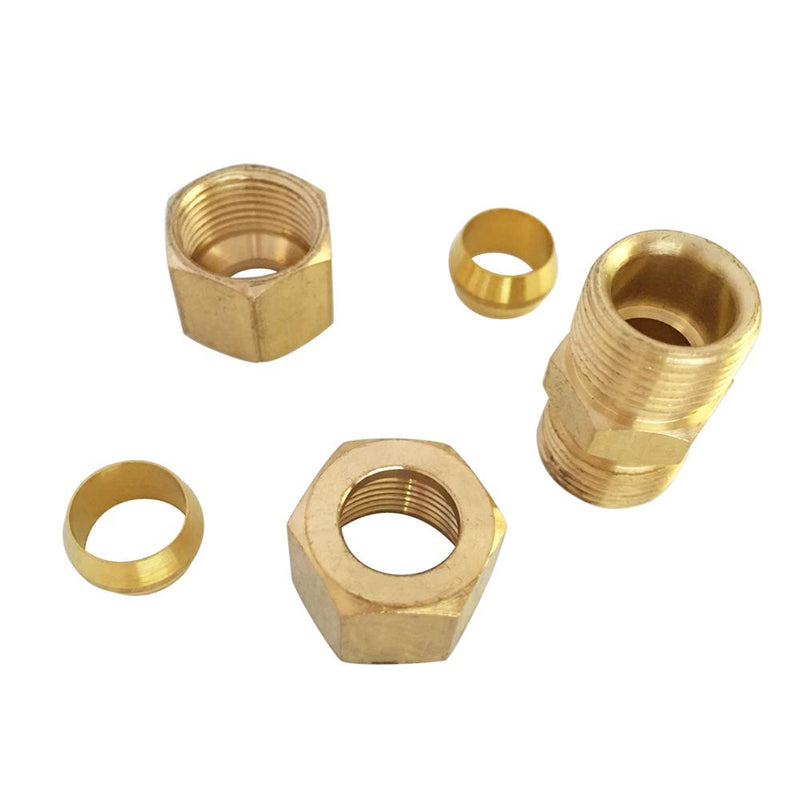 [Australia - AusPower] - Brass Compression Tube Fitting, Union, 3/16" OD x 3/16" OD, 5pcs 5 3/16" x 3/16" Tube OD 