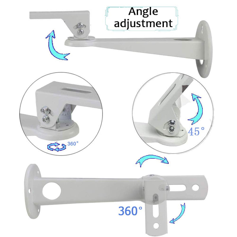 [Australia - AusPower] - Universal Projector Wall Mount Angle Adjustable 360°Rotation 7.8” Length 7.7 lbs Load Projector Hanger with Mounting Screw Thread Adapters as Mini Projector Camera Camcorder Mount White 7.8 in 