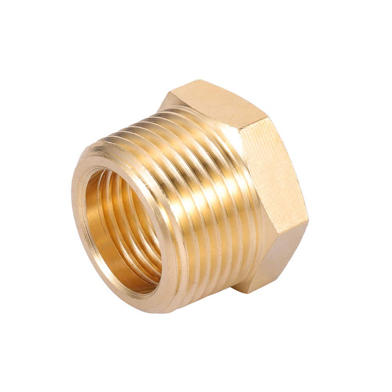 [Australia - AusPower] - Brass Pipe Fitting,3/4 Inch NPT Male to 1/2 Inch NPT Female Brass Pipe Hose Tube Fitting Hex Head Bushing Adapter Convert (3, 1/2 NPT female x 3/4 NPT male) 
