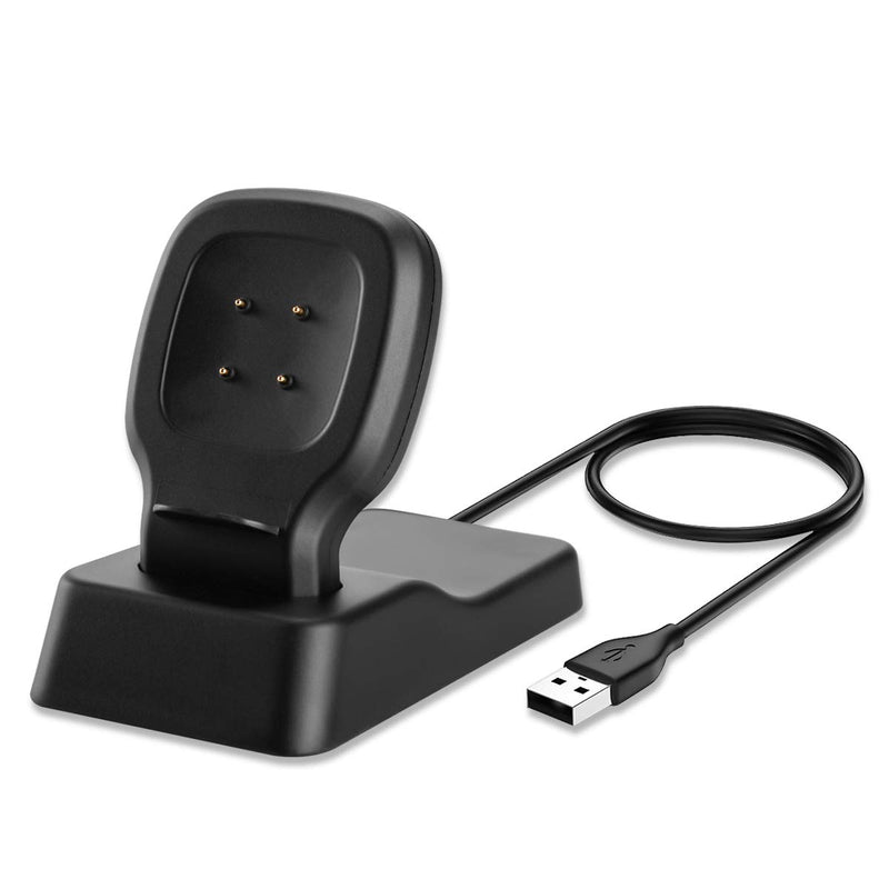 [Australia - AusPower] - Seltureone Compatible for Fitbit Sense/Versa 3 Charger, Charging Stand Dock Station Replacement USB Cable 4.3Ft Cord Accessories Cradle Base Holder for Sense Versa 3 Smartwatch (Case Friendly) 