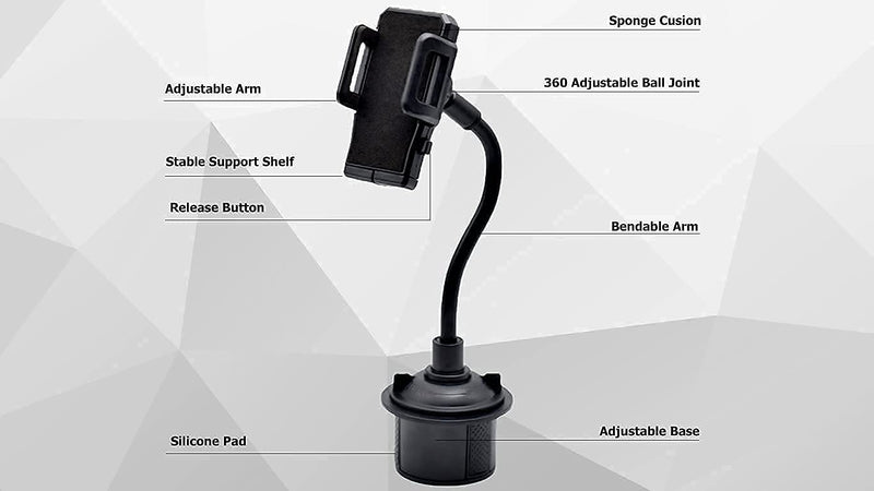 [Australia - AusPower] - Car Cup Holder Universal - Cellphone Car Mount Adjustable Phone Accessories for Your Cars - Weathertech Phone Cup Holder - Vehicle Cell Phone Holder - Cup Holder Phone Mount, iPhone, Smartphone 