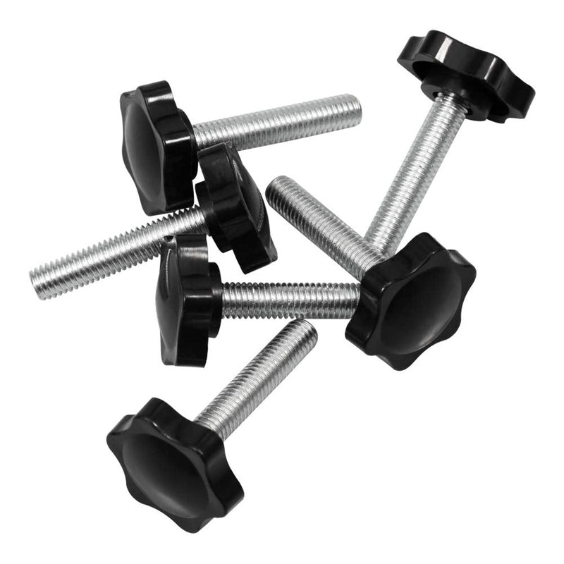 [Australia - AusPower] - SPEEDWOX 6 Pcs Clamping Screw Knob M8 x 40 Plum Hex Shaped Hand Knobs Knurled Thumb Screw Handle Clamping Knob Male Thread Metric Thread M8*40 