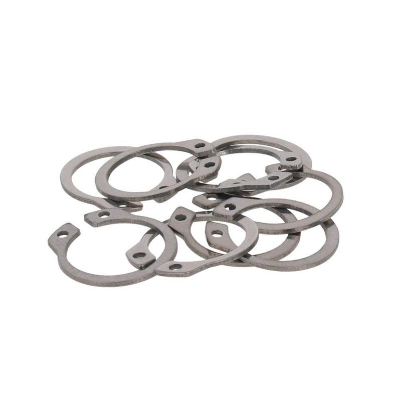 [Australia - AusPower] - MroMax External Circlips C-Clip Retaining Shaft Snap Rings 304 Stainless Steel, Silver 30pcs 