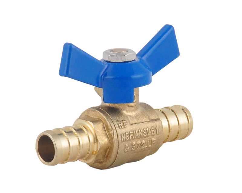 [Australia - AusPower] - PEX Brass Ball Valve, 1/2-in PEX Lead Free Brass Shut off Ball Valve with Red & Blue T (Butterfly ) Handle , PEX Barb Water Valve with cUPC Certified for Cold and Hot water-LD Brand (2-Pack) 2 1/2-in T handle R&B 