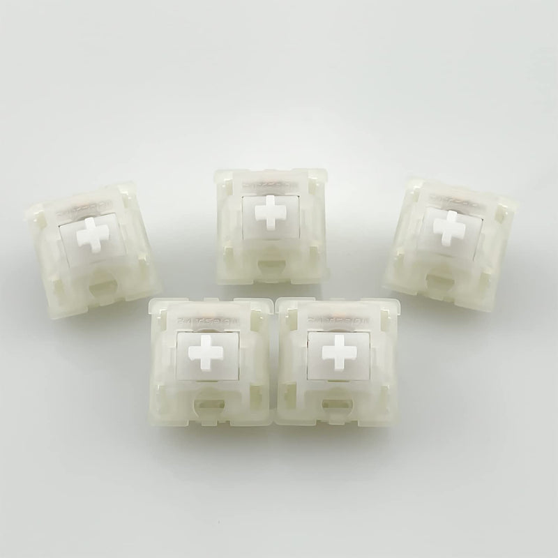 [Australia - AusPower] - Gateron Switches Milky White Mechanical Keyboard Yellow 5pins for All MX Mechanical Keyboard(108 Pcs, White) 105pcs 