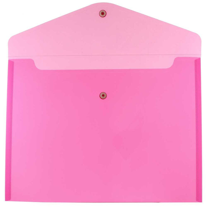 [Australia - AusPower] - JAM PAPER Plastic Envelopes with Snap Closure - Letter Booklet - 9 3/4 x 13 - Fuchsia Pink - 12/Pack Letter Size 