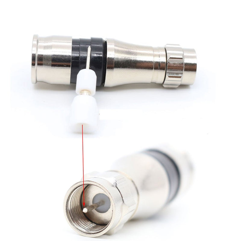 [Australia - AusPower] - ANHAN F Type RG11 Coax Cable Compression Fitting/Connector with Weather Seal O Ring 10PACK 10packs 