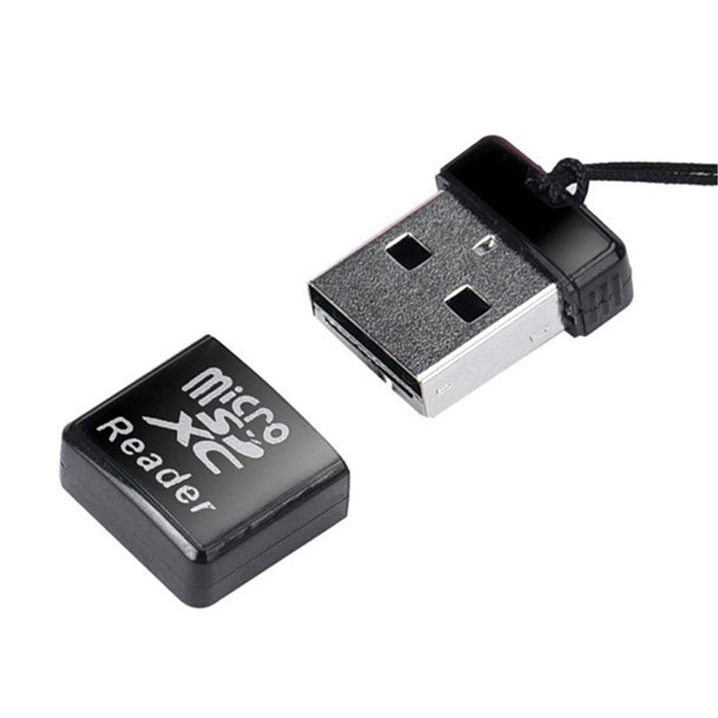 [Australia - AusPower] - TXY USB 2.0 Mini Card Reader Mini Super Speed USB 2.0 Micro SD/SDXC TF Card Reader Adapter Laptop Accessories (Black) Black 