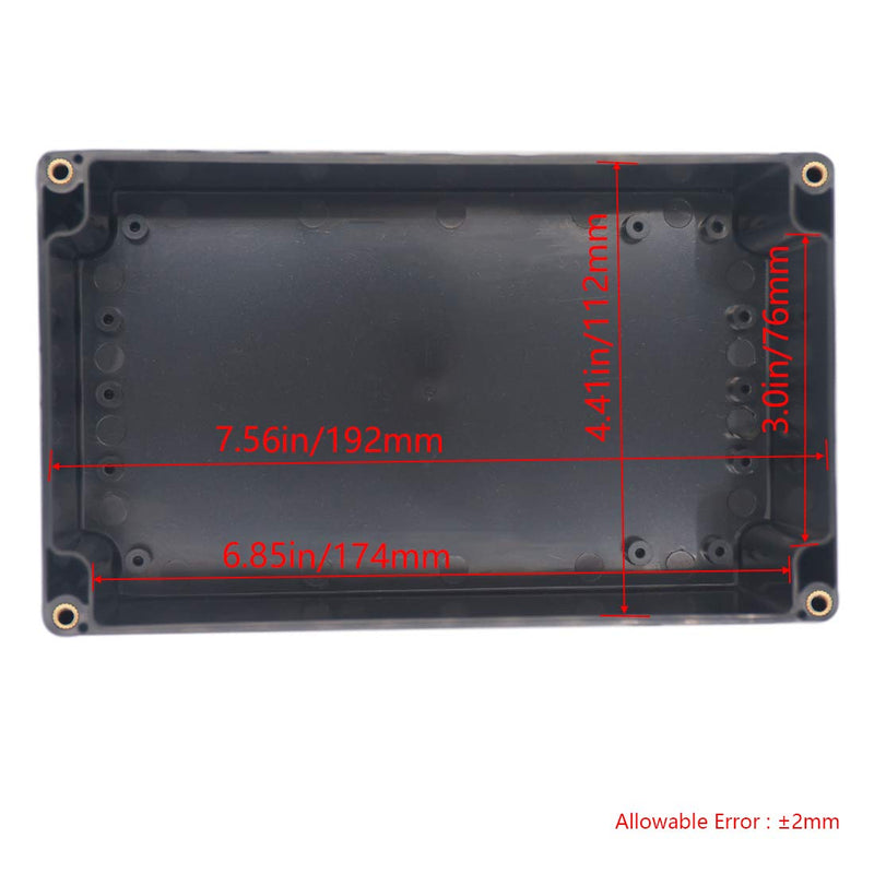 [Australia - AusPower] - Otdorpatio Project Box ABS Plastic Black Electrical Boxes IP65 Waterproof DIY Electronic Junction Box Power Enclosure 7.87 x4.72 x2.95 inch (200x120x75 mm) 7.87"x4.72"x2.95" 