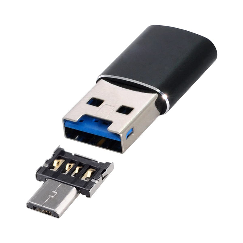 [Australia - AusPower] - Xiwai USB 3.0 to Micro SD SDXC TF Card Reader with Micro USB 5pin OTG Adapter for Tablet/Cell Phone Black Reader+Micro Connector 