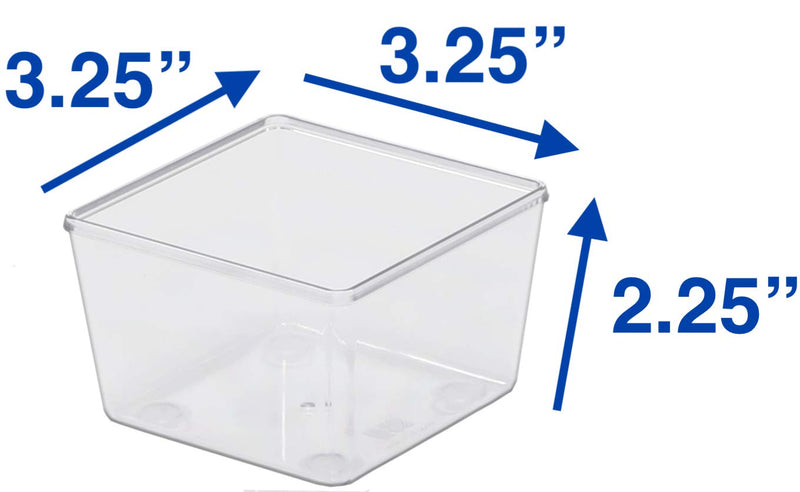 [Australia - AusPower] - 12 Pack - Simple Houseware Clear Plastic Drawer Organizers, 3.25"x 3.25" Small 