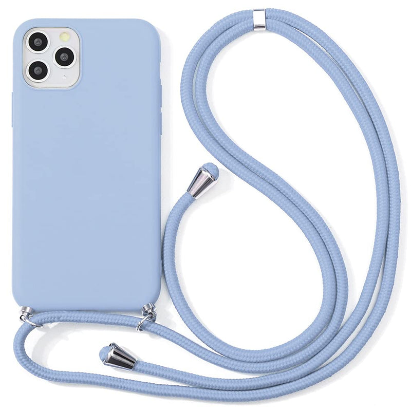 [Australia - AusPower] - Yoedge Crossbody Case for Apple iPhone 13 Pro Max with Neck Cord Strap, Shockproof Blue Soft TPU Silicone Protection Cell Phone Cover with Adjustable Lanyard Compatible with iPhone 13 Pro Max 6.7" A_Light Blue 