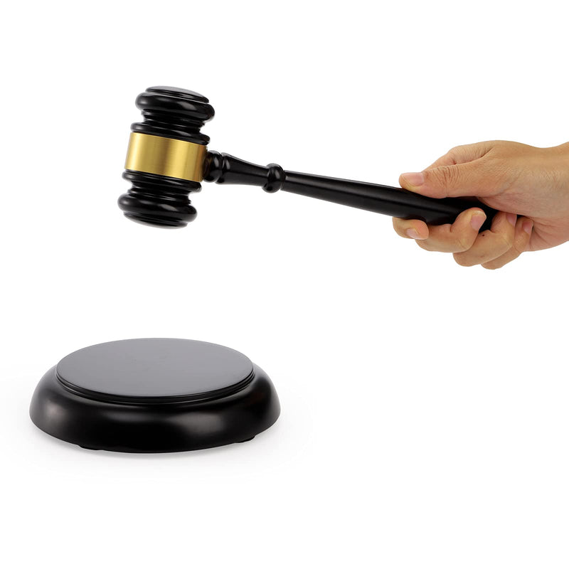 [Australia - AusPower] - WUWEOT Black Gavel and Block Set, Handcrafted Wood Gavel and Round Hammer Sound Block Perfect for Judge, Lawyer, Student, Auction Court, and Gifts 