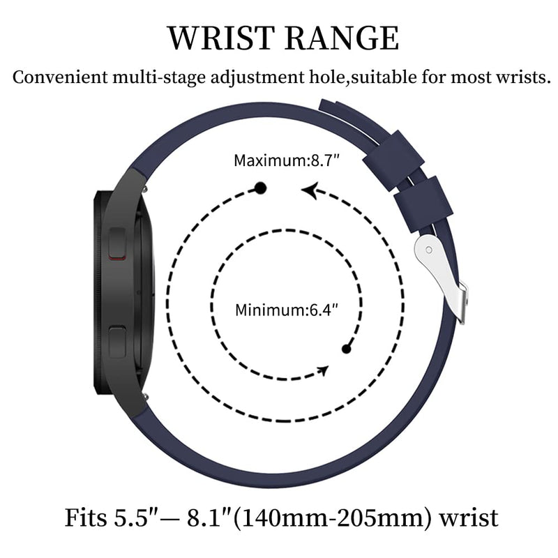 [Australia - AusPower] - Watbro Compatible with Galaxy Watch 4 40/42mm Band, Soft Silicone Sport Replacement Watch Band, Fitness Strap Bracelet Wristband for Galaxy Watch 4 Classic 44/46 mm Smartwatch 1Pack:Midnight blue 