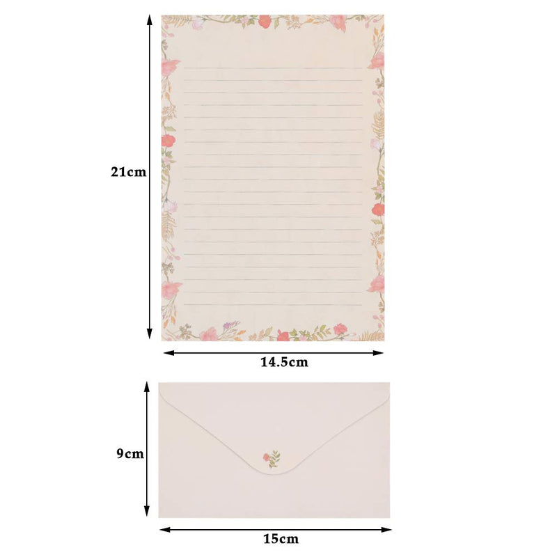 [Australia - AusPower] - Stationery Letter Paper and Envelopes Set, 60 Sheets Cute Letter Writing Paper & 30 Lovely Envelopes, 10 Different Flora and Fauna Printed Design, Double-sided Printing, A5 Size 