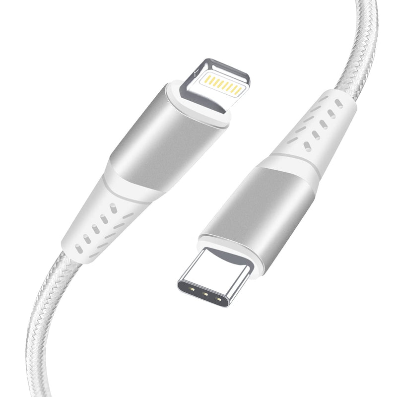 [Australia - AusPower] - CUGUNU USB C to Lightning Cable 2Pack 6FT iPhone Charger Apple MFi Certified Power Delivery Fast Charging Cord Compatible with iPhone 13/12/11/XS/XR/X/8, iPad - Silver USB-C to L 