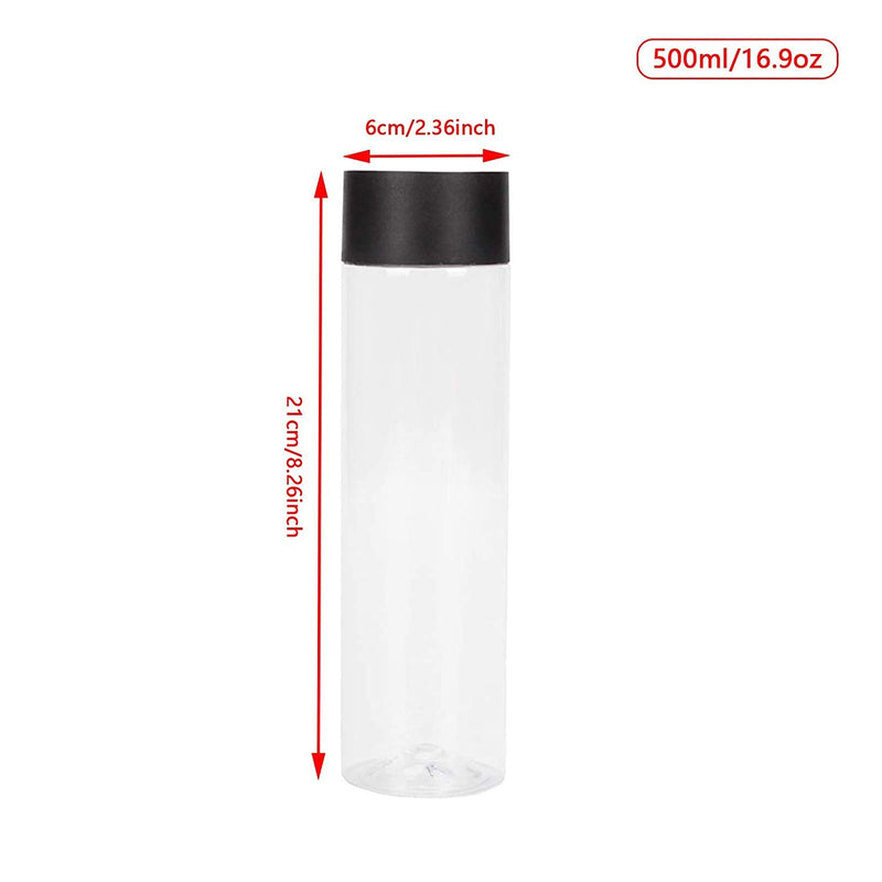 [Australia - AusPower] - 12Pcs Plastic Juice Bottles with Lids Empty Drink Containers for Storing Homemade Juices, Soda Water, Milk, Smoothie and Other Beverages 12Pcs 500ml 