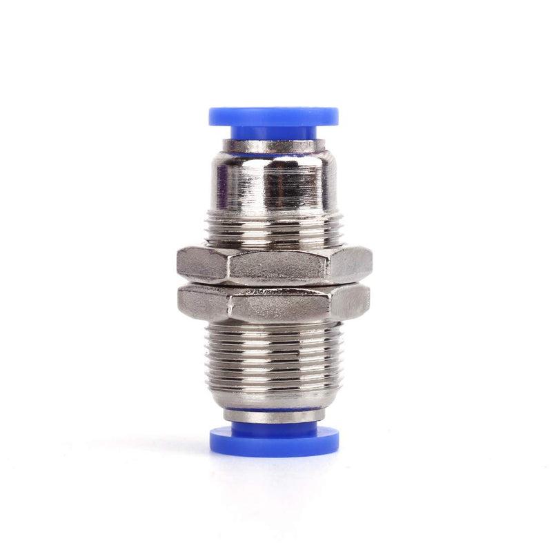 [Australia - AusPower] - SNS SPM-5/32 Tube OD 5/32 NPT Bulkhead Union Nickel Plated Brass Push to Connect Fittings 10 PCS Per Pack 