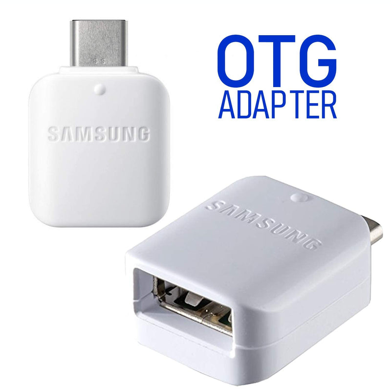 [Australia - AusPower] - Samsung Fast Adaptive Wall Adapter Charger for Galaxy S10 Lite S9 Plus Note 9 S8 Note 8 EP-TA20JBE - 4 Foot Type C/USB-C Cable and OTG Adapter - White 