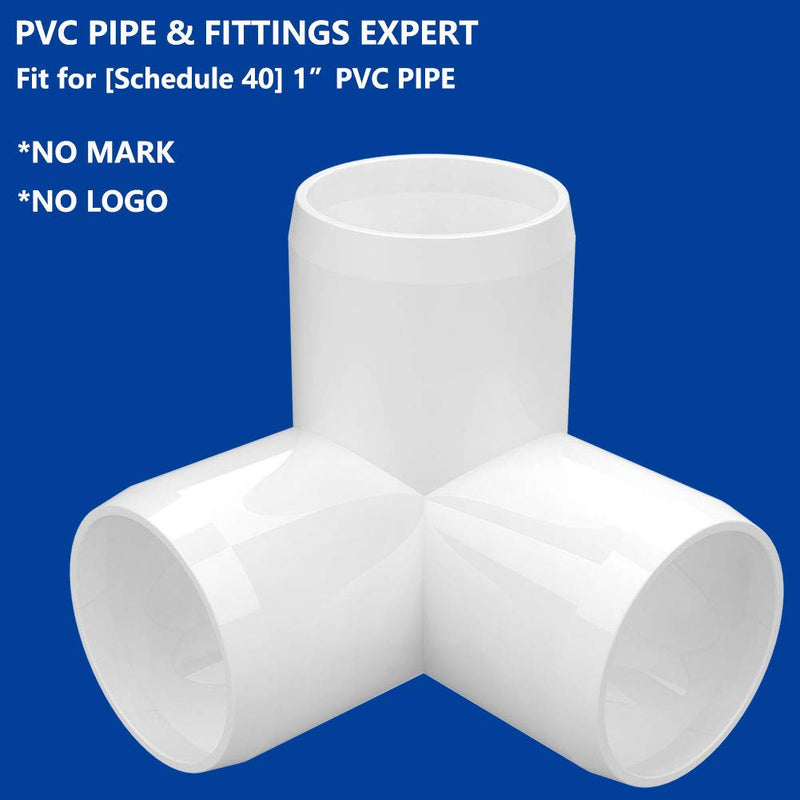 [Australia - AusPower] - letsFix 1" 3way PVC Elbow Fittings for SCH40 1" PVC Pipe - Build Heavy Duty DIY PVC Furniture and Plumbing Projects Available, White [Pack of 8] 3-Way 