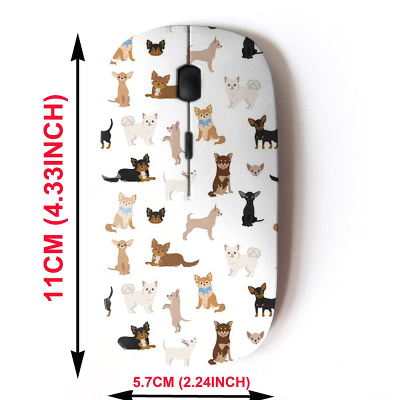 [Australia - AusPower] - 2.4G Wireless Mouse with Cute Pattern Design for All Laptops and Desktops with Nano Receiver - Chihuahua Dogs Different 