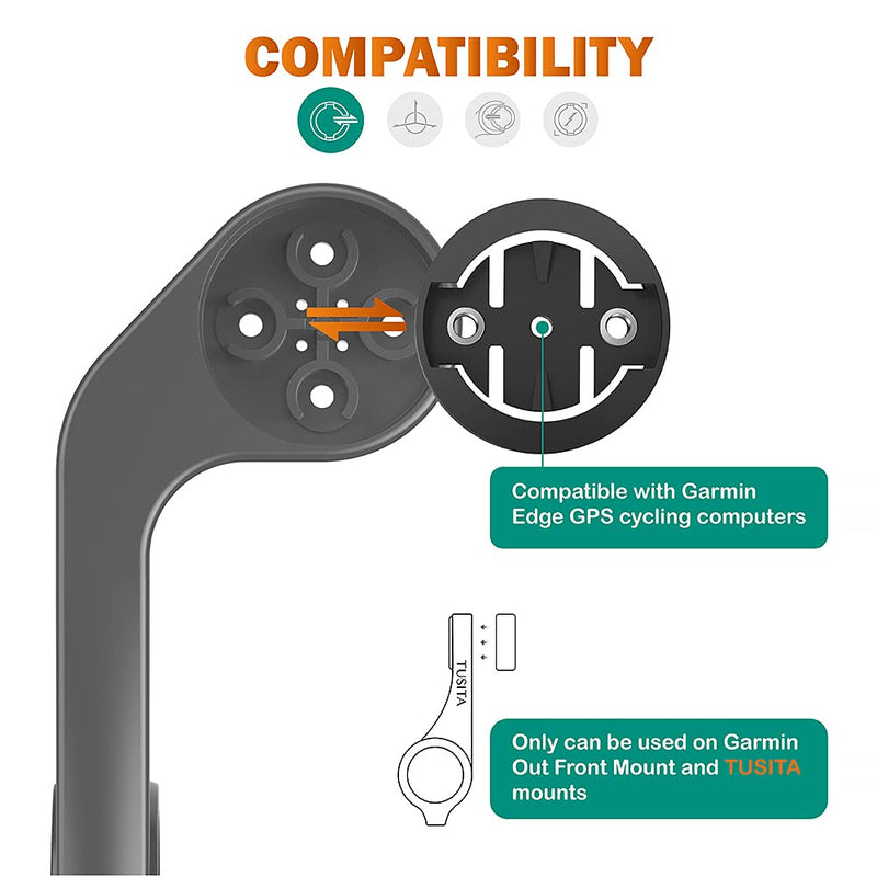[Australia - AusPower] - TUSITA [2-Pack] Mount Adapter Insert Compatible with Garmin Out Front Bike Mounts - Bicycle GPS Computer Mounts Replacement Base- Cycling Combo Mount Road MTB Accessories 