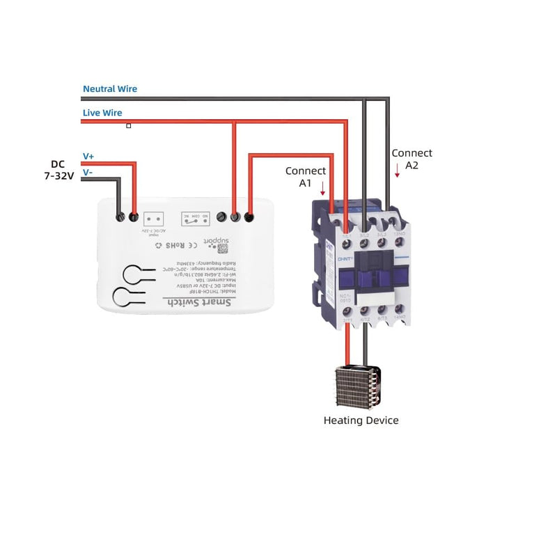 [Australia - AusPower] - MHCOZY WiFi Wireless Temperature Controller,ewelink app Remote Dry Contact Smart Relay,Compatible with Alexa Google Assistant 