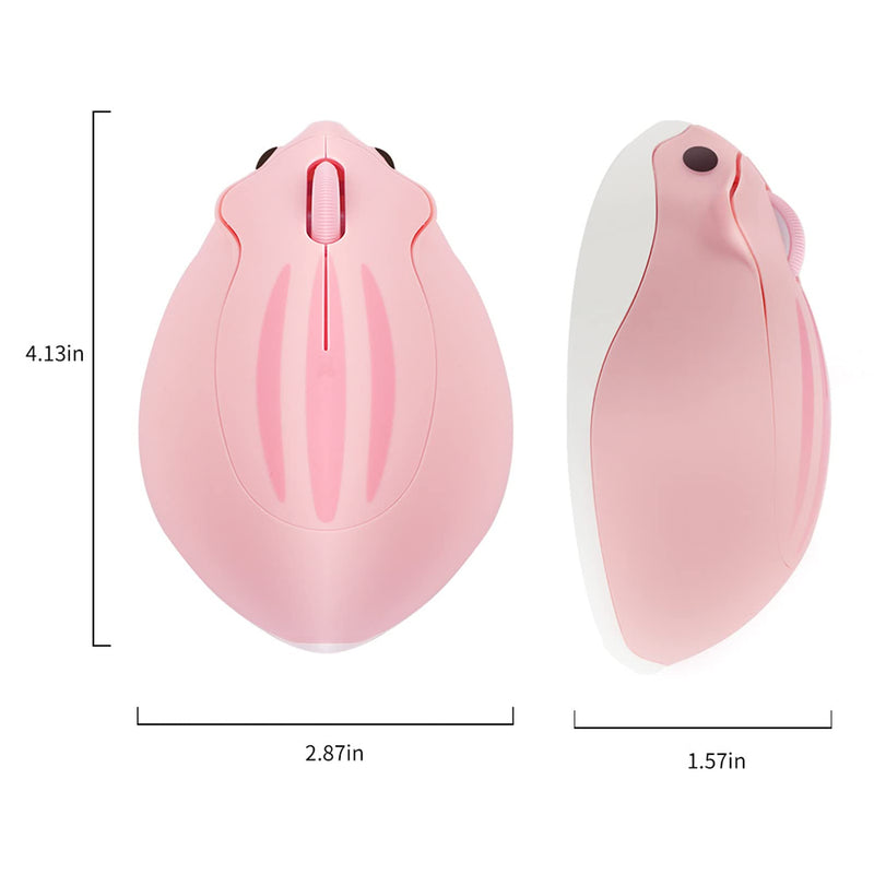 [Australia - AusPower] - 3C Light 2.4GHz Wireless Mouse Cute Animal Hamster Wireless Mouse Portable Mini Optical Mice Cartoon Computer Mouse 3 Buttons for Laptop Desktop PC Computer (Pink) Pink 