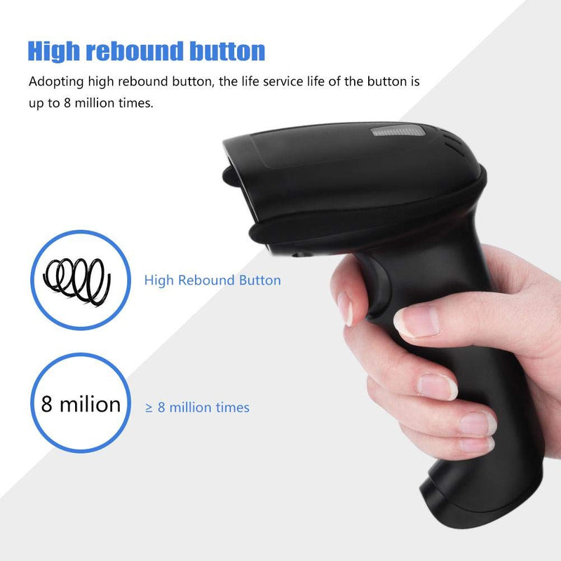 [Australia - AusPower] - Bewinner Bar Code Scanner, YHD-5100 Barcode Reader with 2.4G Wireless USB Cable, Compatible with/Android/Windows Systems - Dual Connection Modes D Black 