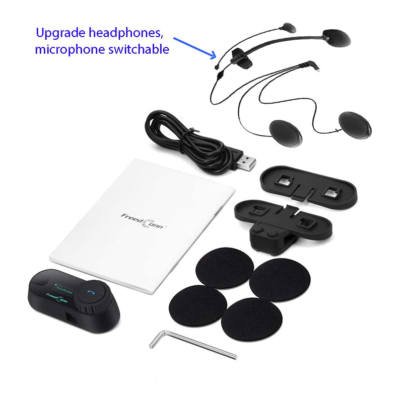 [Australia - AusPower] - Motorcycle Bluetooth Headset,FreedConn Bluetooth Motorcycle Headset TCOM-SC, Waterproof Intercom Helmet Communication Intercom Systems, LCD Screen 800M Two-Way Interphone with FM Radio (1 Pack) T-COMSC(1 pack) 