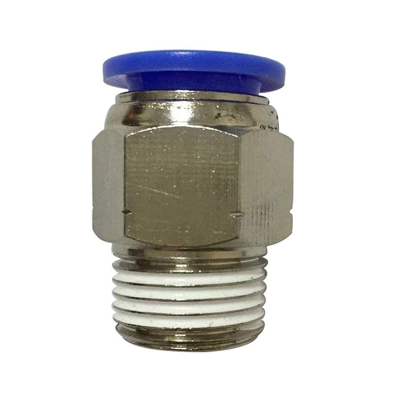 [Australia - AusPower] - Avanty Pneumatic Push to Connect Tube Fitting Male Straight Adapter with Sealant 6mm OD x 1/8" NPT Male PBT & Nickel Plated Brass (Pack of 10) 