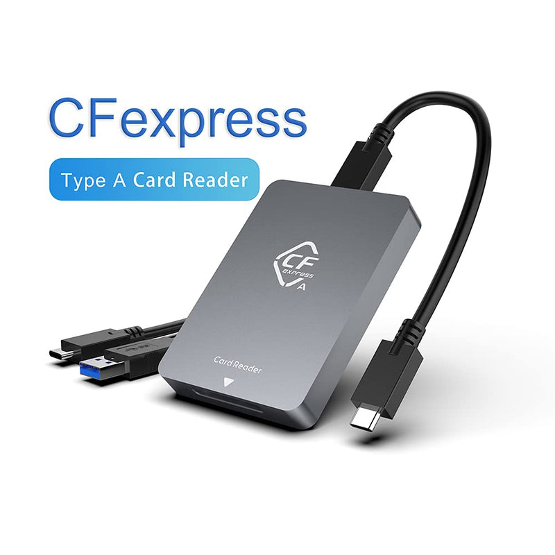 [Australia - AusPower] - MTAKYA CFexpress Type A Card Reader USB 3.1 Gen 2 10Gbps Portable Aluminum Memory Adapter Thunderbolt 3 Port Support Android / Windows Mac OS Linux Incl Two Cables 