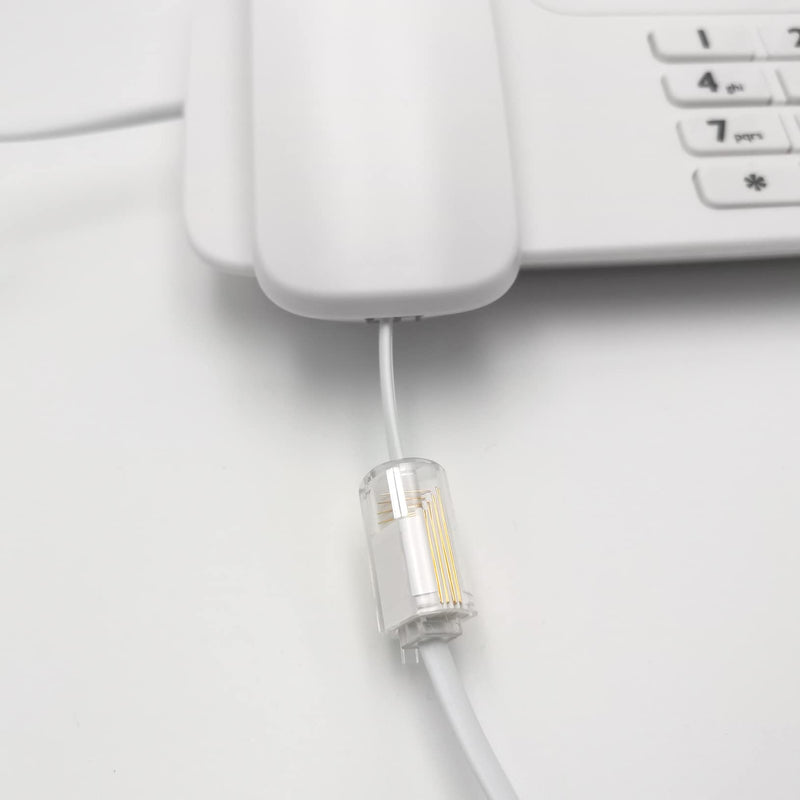 [Australia - AusPower] - NECABLES 4Pack Phone Cord Detangler for Landline Telephone Cord Detangler Handset Cord Detangler Swivel Cord RJ9 4P4C Male to Female for Desk Phone White White 4 pcs 