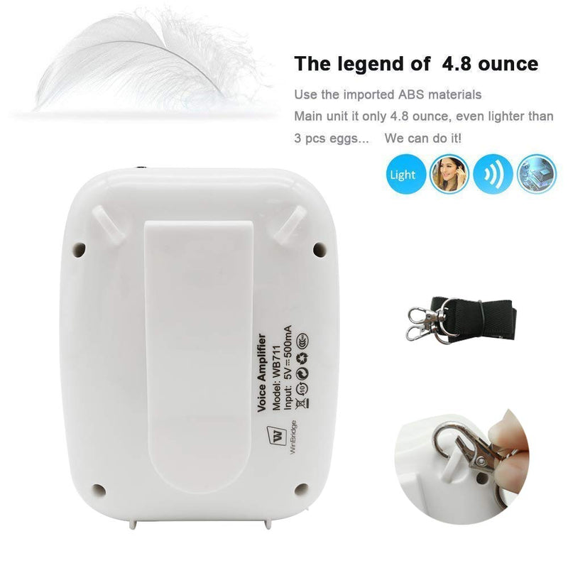 [Australia - AusPower] - WinBridge WB001 Portable Voice Amplifier with Headset Microphone Personal Speaker Mic Rechargeable Ultralight for Teachers, Elderly, Tour Guides, Coaches, Presentations, Christmas Gift Teacher 