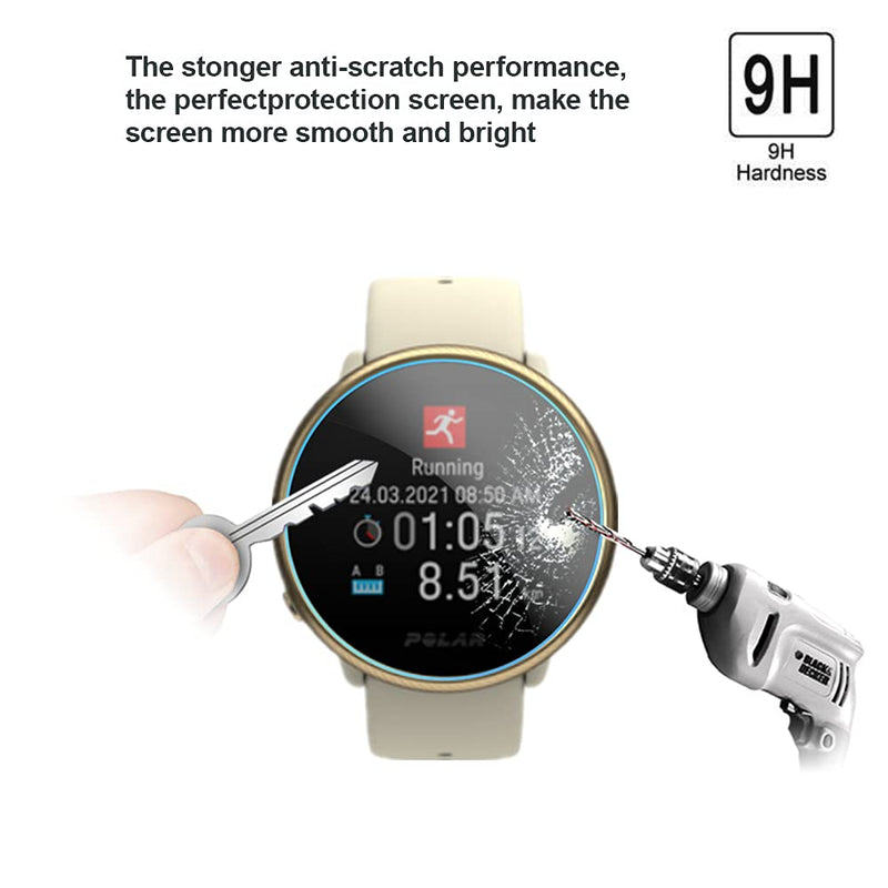[Australia - AusPower] - Mihence Compatible for Polar Ignite 2 Screen Protector, 9H Anti-Scratch Premium Real Tempered Glass Screen Protector for Polar Ignite 2 Smartwatch (3PCS) 