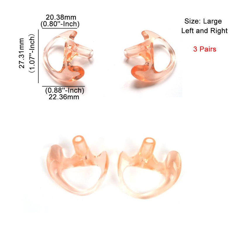 [Australia - AusPower] - HYS Replacement Larger Earmold Earbud Earpiece for Two-Way Radio Air Acoustic Coil Tube Audio Kits 