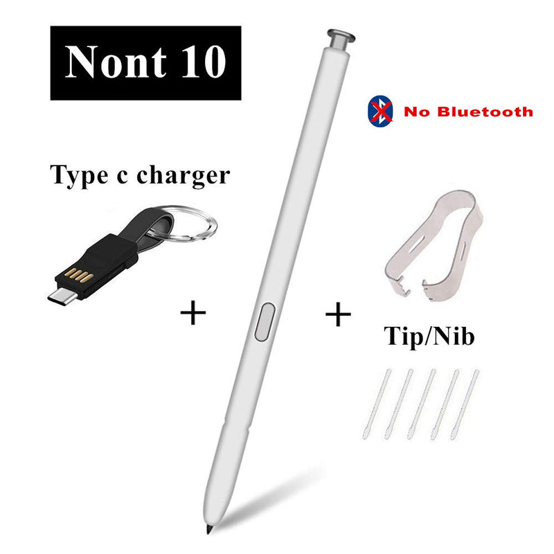 [Australia - AusPower] - Galaxy Note 10 Stylus. Galaxy Note 10 Replacement Pen. Compatible with Galaxy Note 10 All Versions +Type C Charger Cable and Tip/Nib (White) 