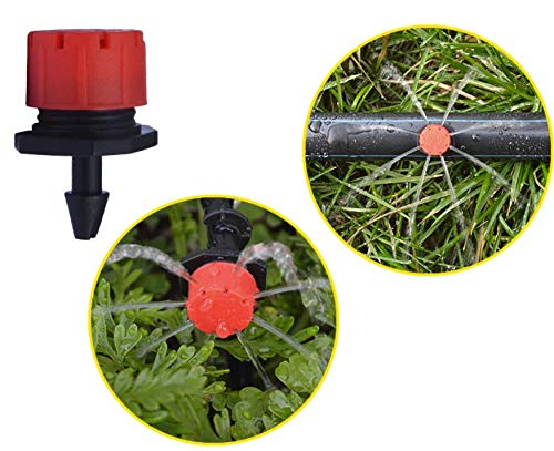 [Australia - AusPower] - LASSUM 50PCS Adjustable Irrigation Drippers Sprinklers 1/4 Inch Emitters Drip Watering System for Vegetable Gardens, Flower beds, Lawn, Herbs Gardens 