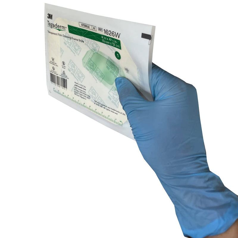 [Australia - AusPower] - Rescue Essentials - 3M Tegaderm Transparent Film Dressing - 4" x 4 3/4" - Pack of 10, White, Green 