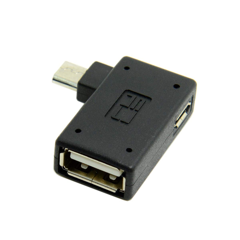 [Australia - AusPower] - CY Micro OTG Adapter Right Angle Micro USB OTG Male to USB Female Converter for Phone Tablet right-1piece 