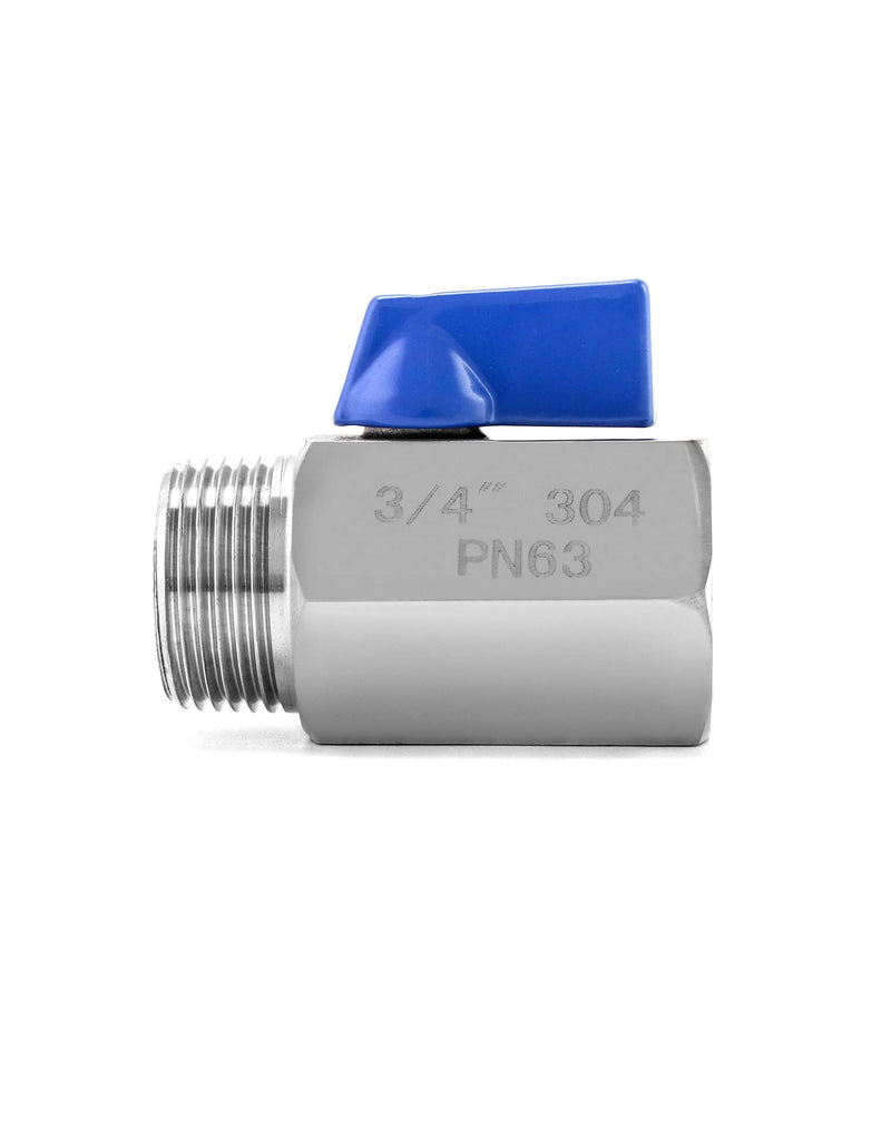 [Australia - AusPower] - QWORK Mini Ball Valve, 2 Pack 3/4" NPT Female and Male Thread 304 Stainless Steel Shut-Off Valve 3/4" Female&Male 