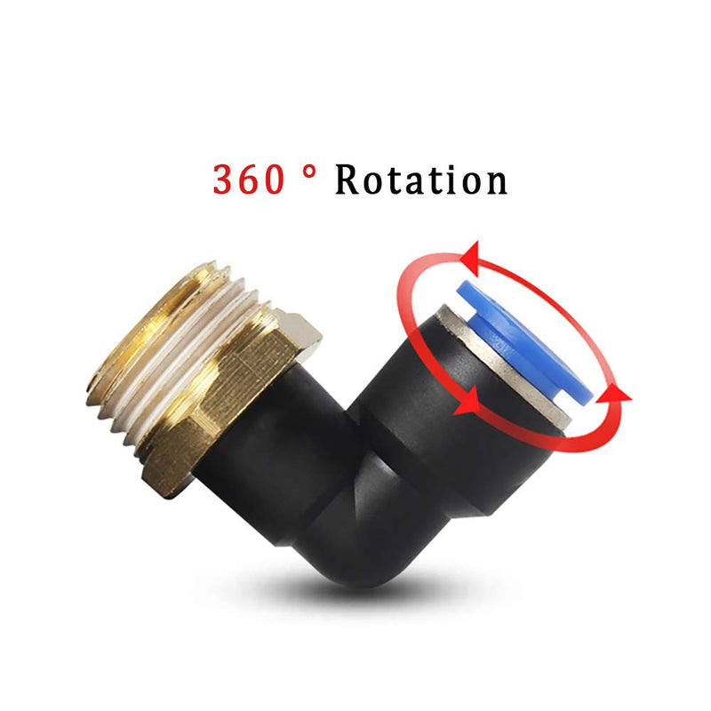 [Australia - AusPower] - Push to Connect Fitting, 90 Degree Male Elbow, 4mm Tube OD x G1/8" Thread, Pneumatic Air Push Fit Lock Fitting (Pack of 20) L 