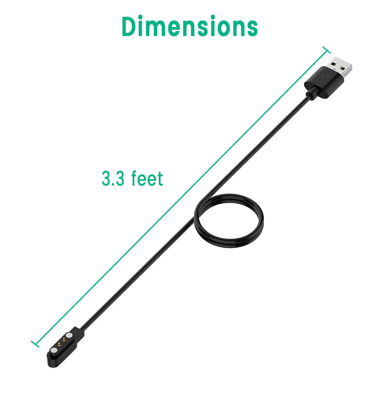 [Australia - AusPower] - Charger Cable Replacement for Wyze Watch 44mm 47mm, YAMAY SW021, ID205L Smart Watch, Magnetic Charging Cord 3.3ft 2-Pack 