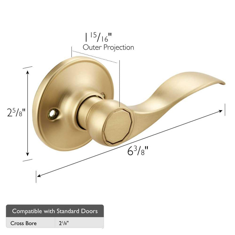 [Australia - AusPower] - Design House 728873 Springdale Door Handle in Satin Gold, Decorative 