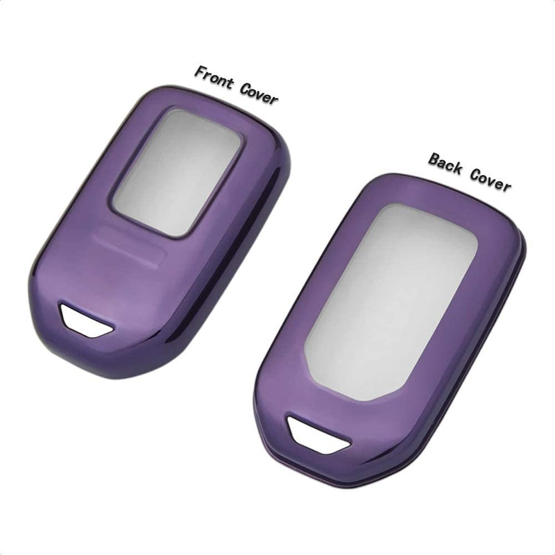 [Australia - AusPower] - TANGSEN Smart Key Fob Case Purple TPU Protective Cover Compatible with HONDA ACCORD HYBRID CIVIC CROSSTOUR CR-V CR-Z FIT HR-V ODYSSEY EX-L TOURING ELITE RIDGELINE 3 4 5 6 7 Button Keyless Entry Remote Universal Button 