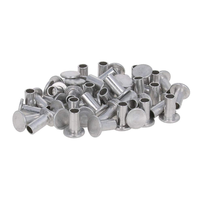 [Australia - AusPower] - Yinpecly 0.20"x 0.39"(D x H) Aluminum Flat Head Semi Tubular Rivets for Fasten Work Pieces Silver Tone 200pcs 